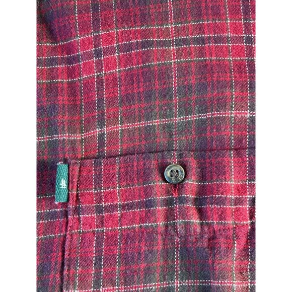 G H Bass & Co Flannel Shirt Red Plaid Mens Sz XL Cotton Long Sleeve Button Down - Picture 5 of 10